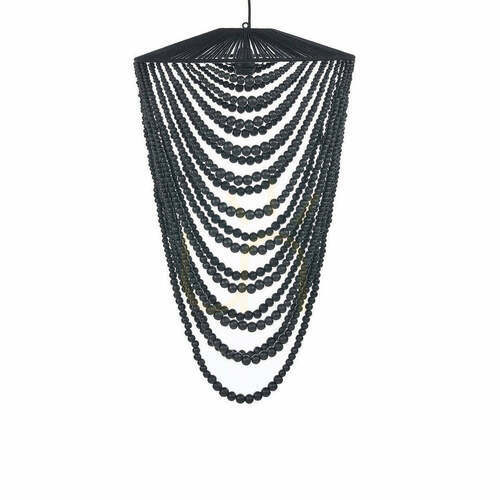 Verifica Candelabru handmade cu mărgele din lemn negru L 47x47x80 cm