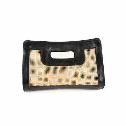 Verifica Geantă clutch neagră naturală 30x19x9 cm