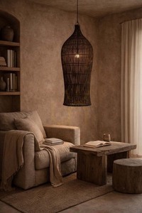 Pendul lampă handmade din nuc închis XL, Oversized Collection small 1