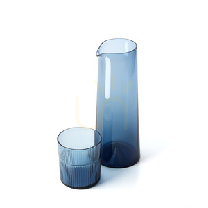 Pahar jos albastru Bazar Bizar Azure Rippled small 3