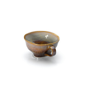 Cană ceramică gri maro M small 6
