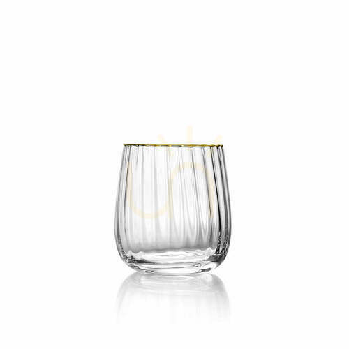 Verifica Pahar cu margine aurie, 10 cm, sticlă transparentă