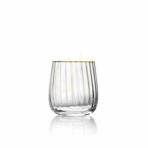 Pahar cu margine aurie, 10 cm, sticlă transparentă small 0