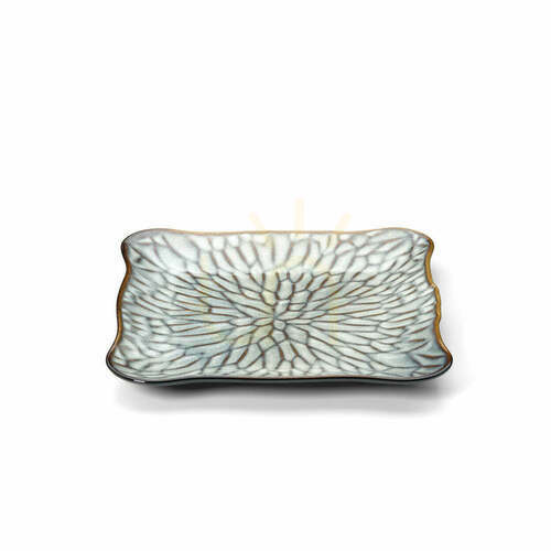 Verifica Farfurie pătrată Lotus Ice gri maro L 25,5 cm