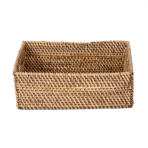 Coș de răchită maro natural 33x22x13 cm Baskets small 3