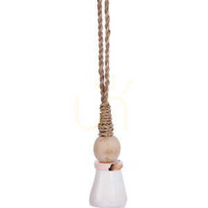 Con decorativ Shell Tassel alb natural 75 cm small 4