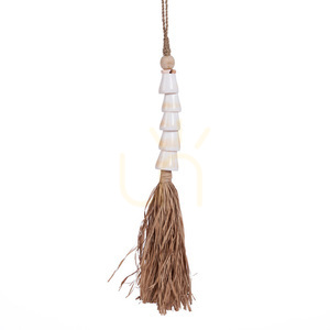 Con decorativ Shell Tassel alb natural 75 cm small 5