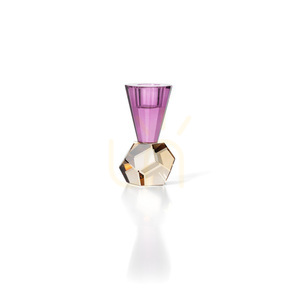 Suport de lumânare Bazar Bizar Amethyst Flame din sticlă reciclată, 10,5 cm, chihlimbar-violet small 3