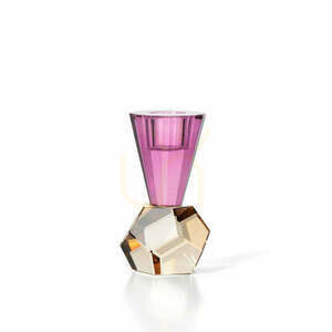 Suport de lumânare Bazar Bizar Amethyst Flame din sticlă reciclată, 10,5 cm, chihlimbar-violet small 0