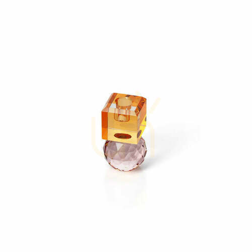 Verifica Suport lumânări Citrine & Rose Quartz handmade decor interior 10,3 cm
