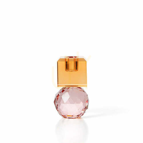 Verifica Suport lumânări Citrine & Rose Quartz handmade decor interior 10,3 cm
