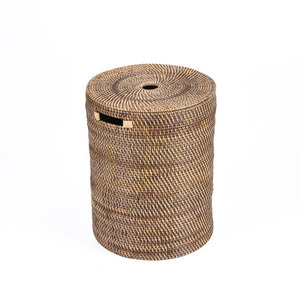 Coș de rufe din ratan cu capac The Laundrilla, Ø40 x 52 cm, maro natural small 5