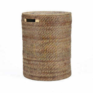 Coș de rufe din ratan cu capac The Laundrilla, Ø40 x 52 cm, maro natural small 0