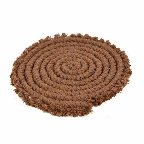 Verifica Coaster din bumbac, nuc închis, 12 cm