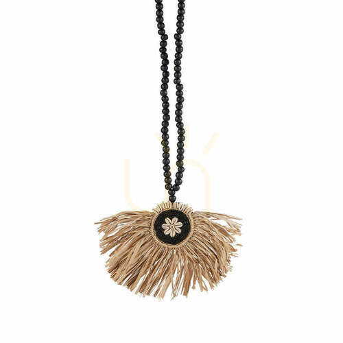 Verifica Ciucure Raffia Handmade Negru Natural 70 cm