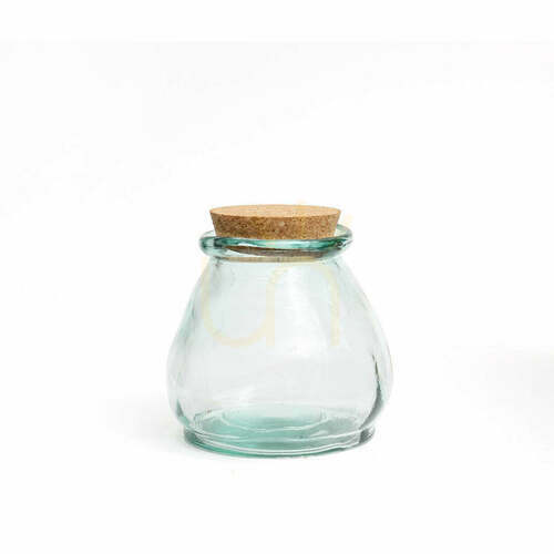 Verifica Vas decorativ din sticlă Belly albastru S 10 cm