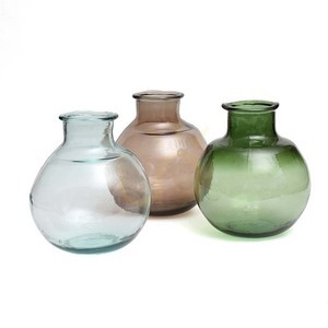 Vază decorativă Yugang din sticlă bej, Glass Collection, 31 cm small 2