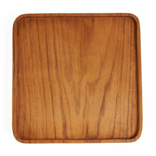 Verifica Platou pătrat din lemn de tec natural 20x20 cm, Teak Root Collection