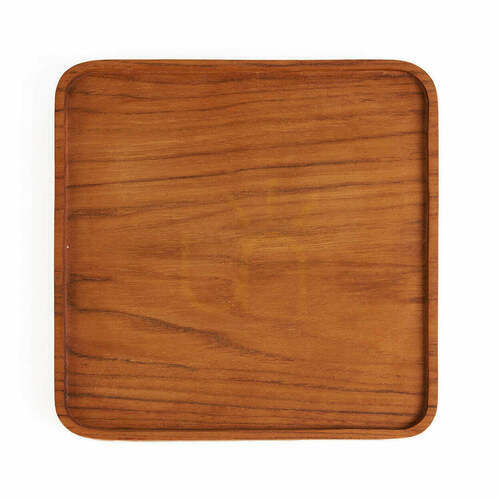 Verifica Platou pătrat din tec natural 15x15 cm