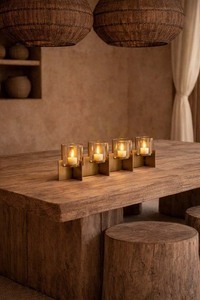 Suport lumânări Quarta auriu metalic decor interior 53 cm small 1