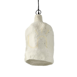 Lampă suspendată BAZAR BIZAR Moloko L albă din papier-mâché, 28 × 46 cm small 2
