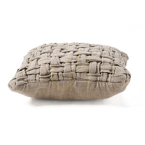Husă de pernă din in natural 50x50 cm cu cruciuliță small 6