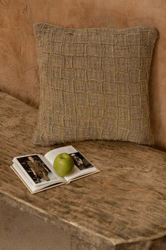Verifica Husă de pernă Linen Damier Natural 50x50 cm