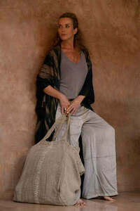 Geantă shopper Bazar Bizar Tote-ally din in natural, 40 × 40 cm small 1