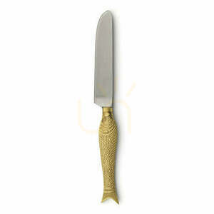 Cuțit de masă BAZAR BIZAR Fish Shaped L, mâner auriu în formă de pește, 24 cm small 0