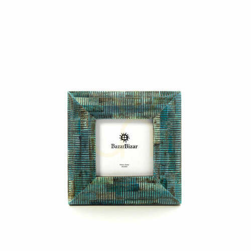 Verifica Rama foto handmade Ocean Ripple turcoaz 10x10