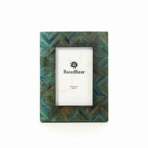 Verifica Ramă foto handmade Drift Bleu mozaic 10x15 cm