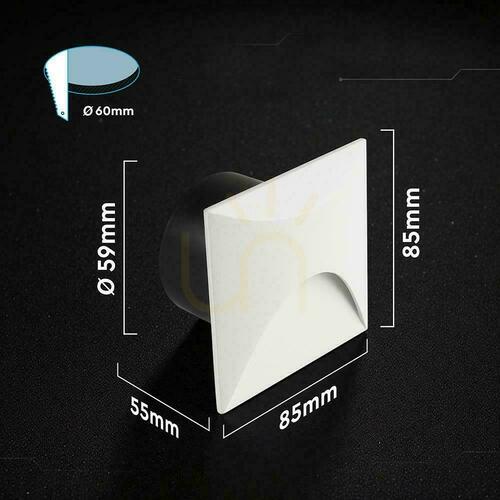 Verifica Aluminiu 3W LED V-TAC corp de iluminat pentru scări pătrate alb 230V IP65 VT-44002SQ 3000K 230lm