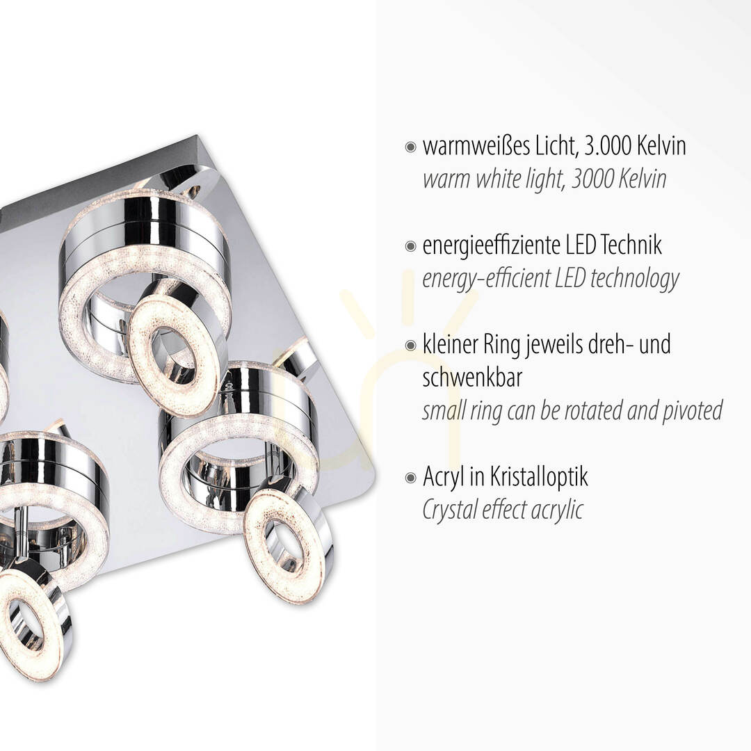 Afişa TIM Plafond 14522-17 Chrome 8xLED TIM Plafond 14522-17 Chrome 8xLED