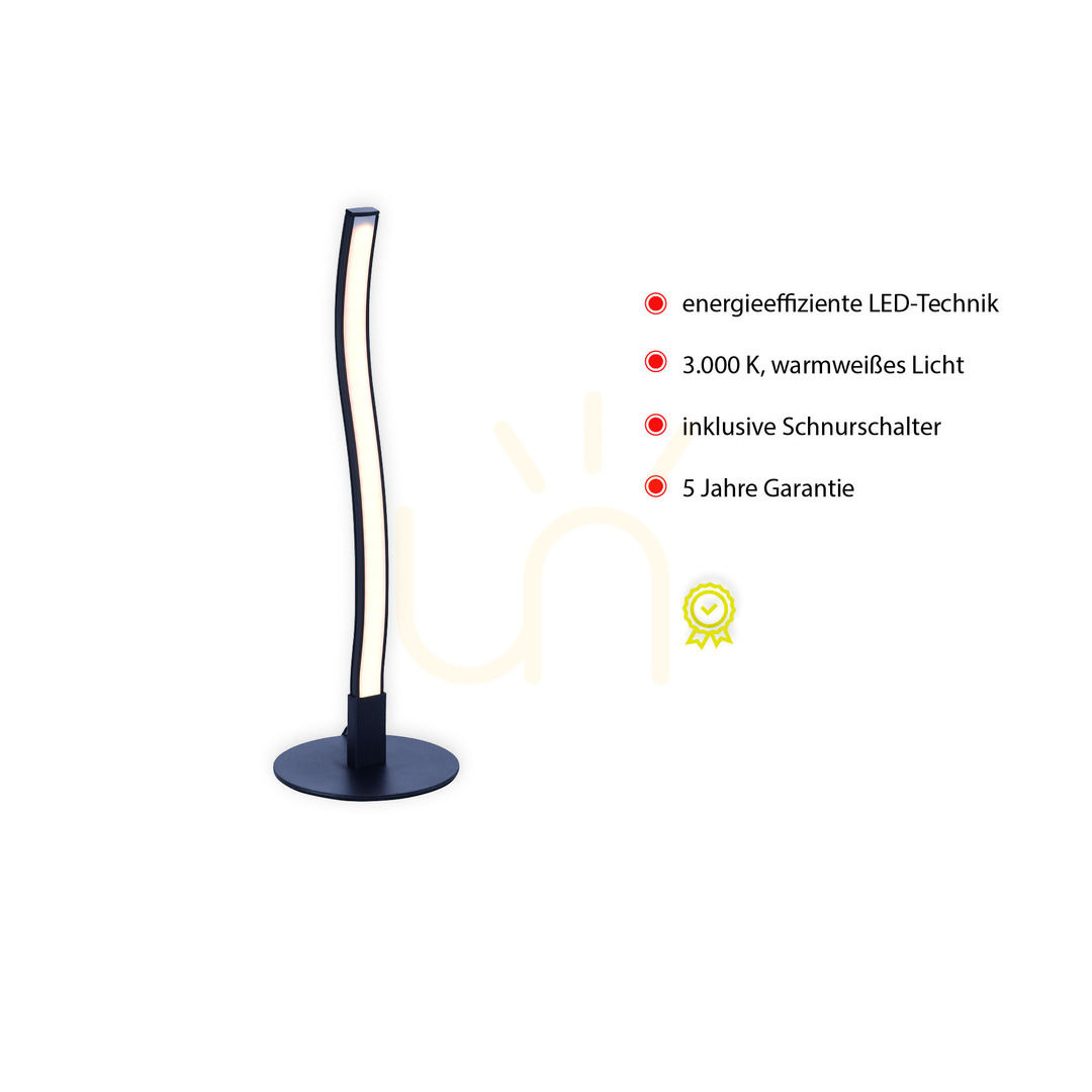 Afişa Lampă de masă WAVE 15128-18 negru 1xLED Lampă de masă WAVE 15128-18 negru 1xLED