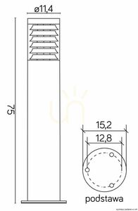 Stâlpișor iluminat exterior SU-MA Joy negru IP44 E27 75 cm 91065L-750 BL small 3