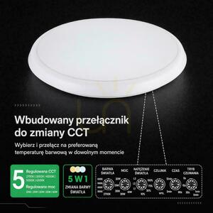 Plafonieră V-TAC 40W LED CREE CHIP senzor de mișcare putere și culoare control 5in1 IP65 VT-8179 4400lm 6 ani garanție small 2