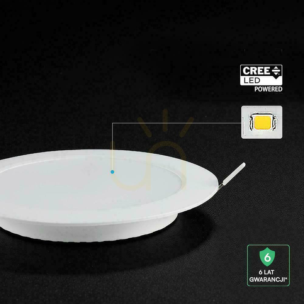 Vedere V-TAC 6W LED CREE CHIP panou downlight încastrat rotund 120x28mm VT-61006CCT 630lm 6 ani garanție V-TAC 6W LED CREE CHIP panou downlight încastrat rotund 120x28mm VT-61006CCT 630lm 6 ani garanție
