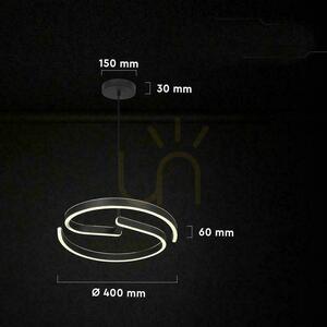 V-TAC corp de iluminat suspendat 25W LED spirală fi40cm negru VT-84045 4000K 3250lm small 3