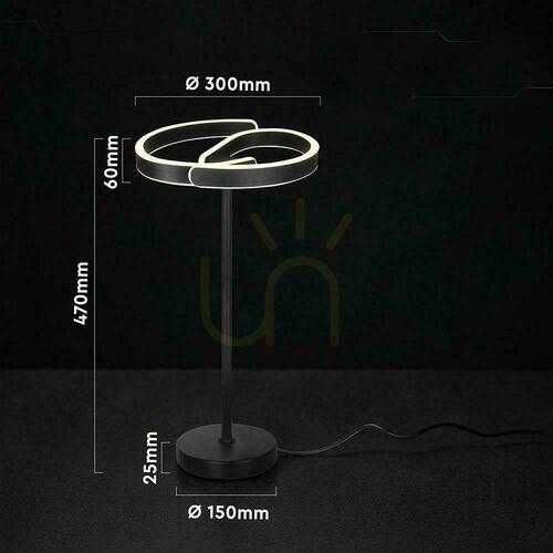 Verifica Lumină de noapte de masă 25W ghidon fi30cm negru VT-84047 4000K 3250lm