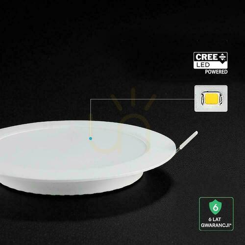 Verifica V-TAC 24W LED CREE CHIP panou downlight încastrat rotund 294x29mm VT-61024CCT 2640lm 6 ani garanție