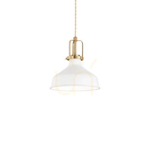 Verifica Lampă suspendată Ideallux ERIS albă metal E27 Ø21 cm 238104