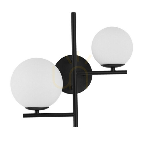 Verifica Lampă suspendată Luces Exclusivas Turbo LE41802, 2 × E14 max 5 W, sticlă și metal, alb-negru, 35 × 19 cm