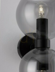 Aplică neagră Luces Exclusivas REPOS LE42648 sticlă fumurie 2 × E14 max. 5 W small 4