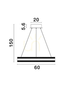 Lustră suspendată LED COLIMA aurie 60 cm Luces Exclusivas LE42753 small 2