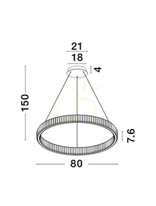 Lampă suspendată LED Luces Exclusivas BAUTA LE42916, crom și cristal, 80 cm small 1