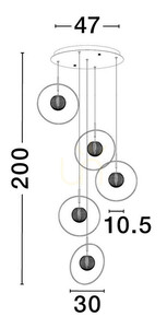 Lampă suspendată LED Luces Exclusivas BACATA LE43201, aurie, 32 W, 3000 K small 2