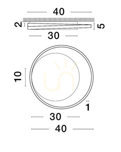 Plafonieră Luces Exclusivas Acapa LE43330, alb, Ø40 cm, LED 30 W 3000 K, înălțime 5 cm small 1