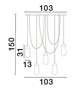 Lampă suspendată Luces Exclusivas BADEN LE43373, negru mat, 5×E14, 103 cm small 2