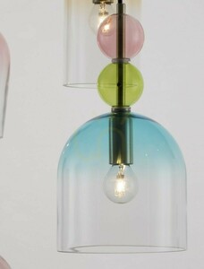 Lampă suspendată Luces Exclusivas BALAM LE43401 aurie cu sticlă colorată 5xE14 51,7 cm small 1