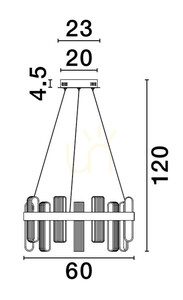 Lustră suspendată LED aurie BAJA Luces Exclusivas LE43483, 60 cm, 3000 K small 2